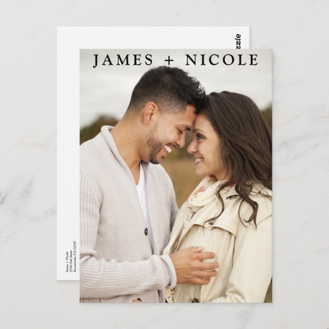 Modern QR-kodskannerbar Bröllop spara datum Vykort (Fram/baksida)