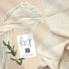 Modern QR-kodskript Bröllop Any Färg OSA kort