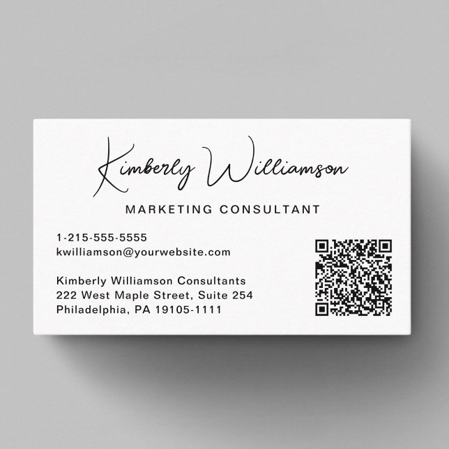 Modern QR-Professionell för skript Visitkort (Capture attention, make connections, and leave a lasting impression with our modern QR business card)