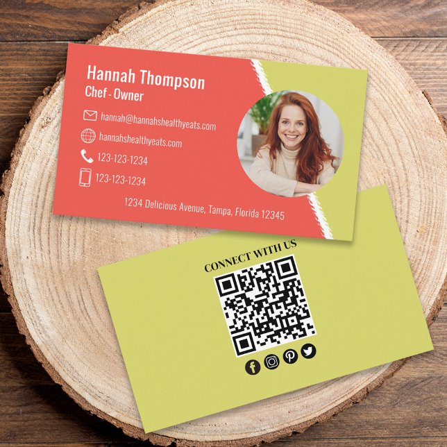 Modern QR Social-mediekontakt för QR-kod Visitkort (Skapare uppladdad)