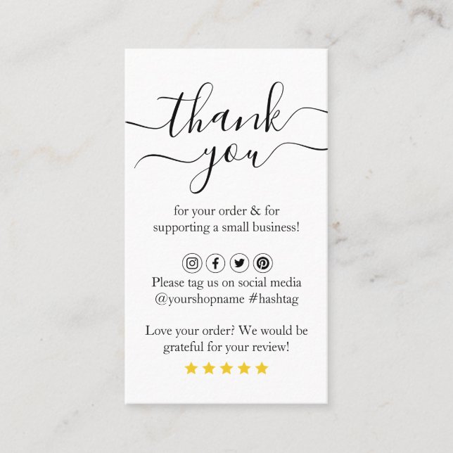 Modern QR-Tack för orderinfogningskort Visitkort (Framsida)