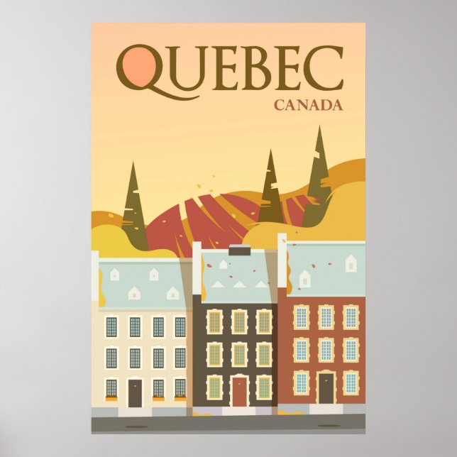 Modern Quebec Canada Travel Poster (Framsidan)