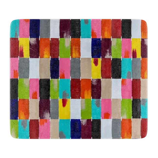 Modern Quilt 6 x 7 Deco Glasskärbräda (Framsidan)