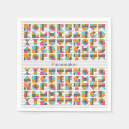Modern Quilt Block Brev Napkins Pappersservett