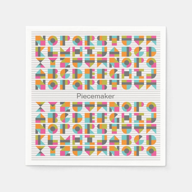 Modern Quilt Block Brev Napkins Pappersservett (Framsidan)