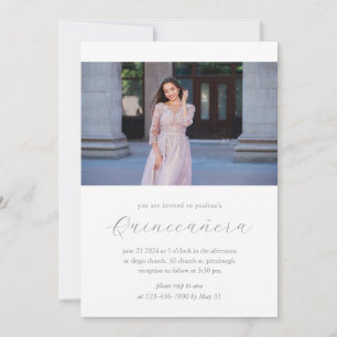 Modern Quinceañera 15-årig foto från födelsedagen Inbjudningar