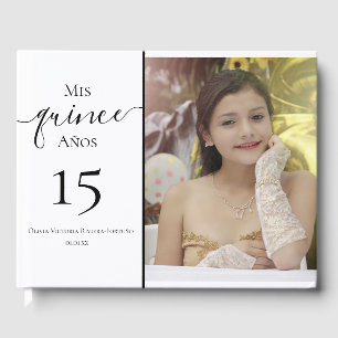 Modern Quinceanera 15:e födelsedagsfoto Elegant Gästböcker
