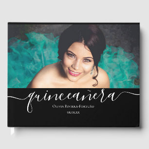 Modern Quinceañera Anpassningsbar Photo Quince Año Gästböcker