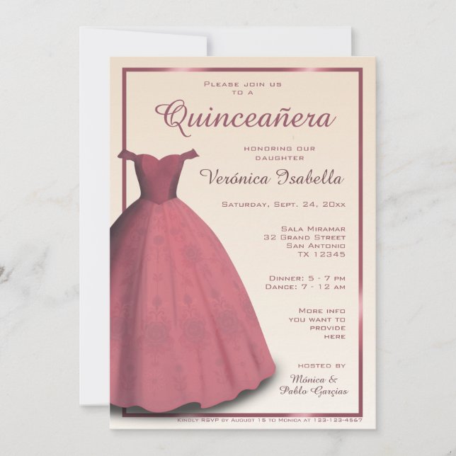 Modern Quinceañera mis quince-partiinbjudan Inbjudningar (Framsida)