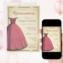Modern Quinceañera mis quince-partiinbjudan Inbjudningar