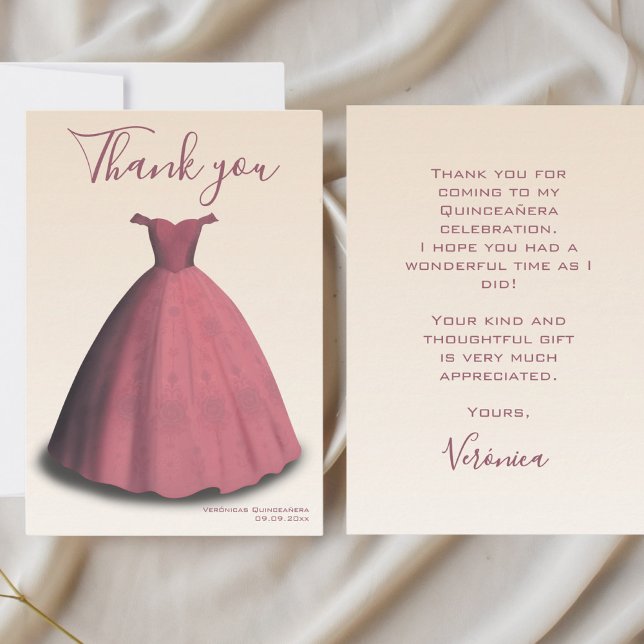 Modern Quinceañera Mis quince-tack Tack Kort (Skapare uppladdad)