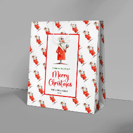 Modern quirky Santa charming Christmas gift bag