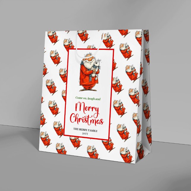 Modern quirky Santa playful festive celebration  (Modern quirky Santa playful festive celebration bag)