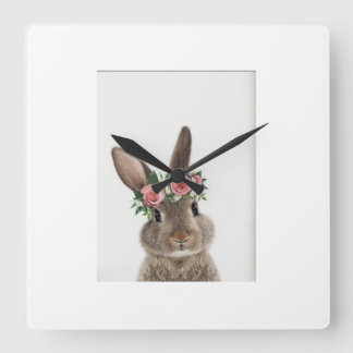 "Modern Rabbit Wall Clock Fyrkantig Klocka