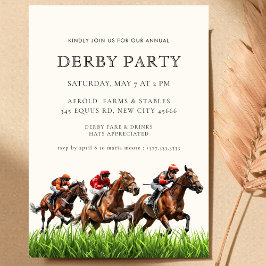 Modern Race Horse Derby Party Equestrian  Invitati Inbjudningar