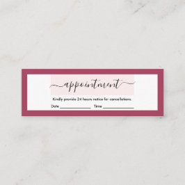 Modern Racy Red Elegant Calligraphy Möte Mini Visitkort