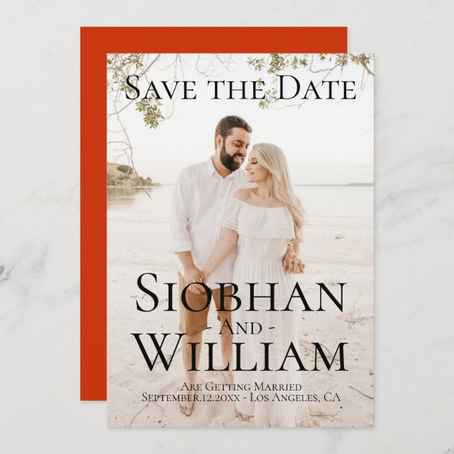 Modern Rädda Datum Personlig Foto Inbjudningar (Fram/baksida)