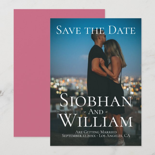 Modern Rädda Datum Personlig Foto Inbjudningar (Fram/baksida)