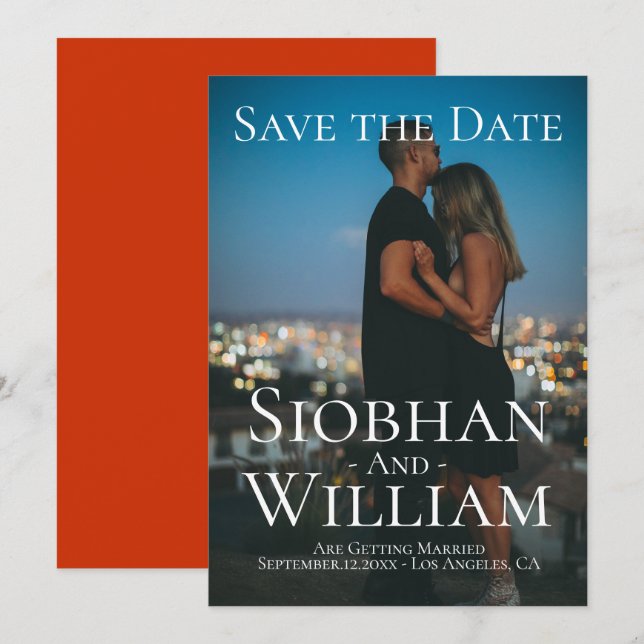 Modern Rädda Datum Personlig Foto Inbjudningar (Fram/baksida)