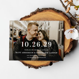 Modern Rädda Ditt Bröllopsdatum Foto Spara Datum Inbjudningar