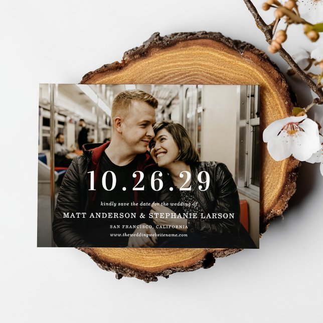 Modern Rädda Ditt Bröllopsdatum Foto Spara Datum Inbjudningar (Skapare uppladdad)