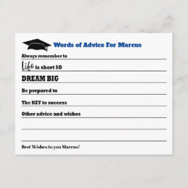 Modern rådgivning Önskemål Party Blue Studenten Rådkort