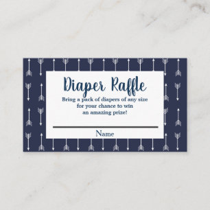 Modern Raffle-Varg för Rustic Navy & White Tilläggskort