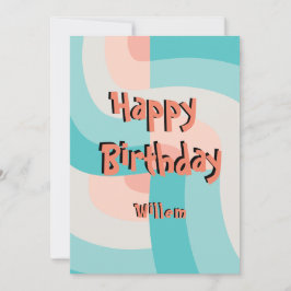 Modern Rainbow Färg Abstrakt Grattis på födelsedag Inbjudningar