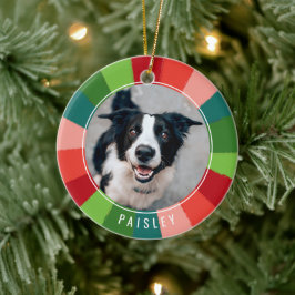 Modern Rainbow Färg Wheel Pet Photo jul Julgransprydnad Keramik