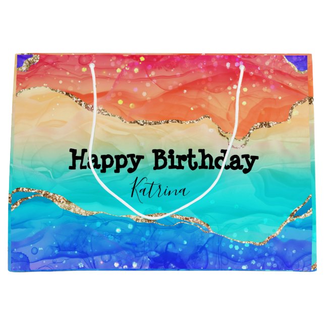 Modern Rainbow Glitter Anpassade (Framsidan)