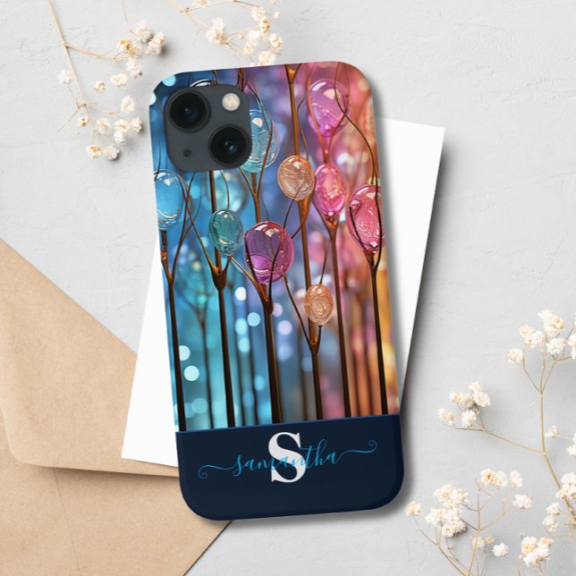 Modern Rainbow Glitter Gemstones Monogrammed (Skapare uppladdad)