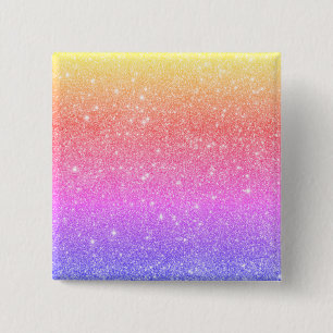 Modern Rainbow Glitter Glam Knapp