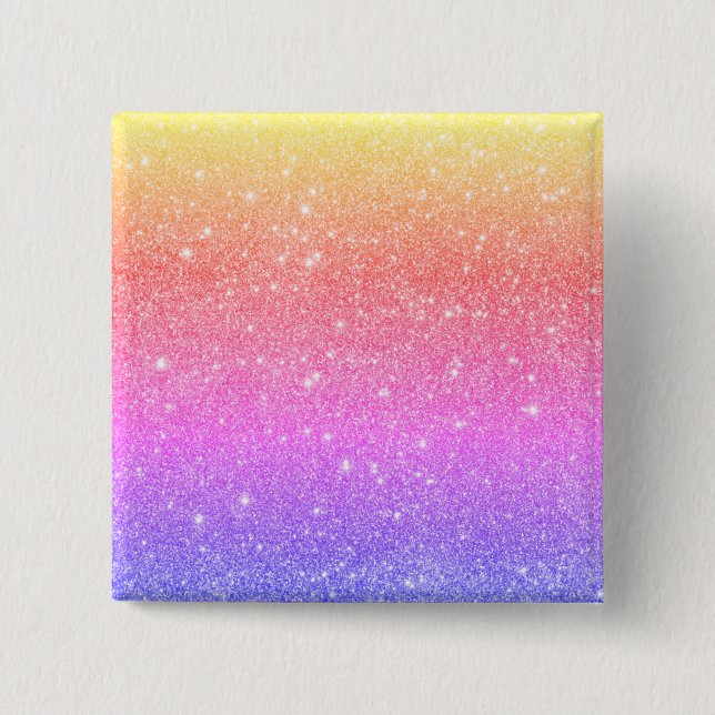 Modern Rainbow Glitter Glam Knapp (Framsida)