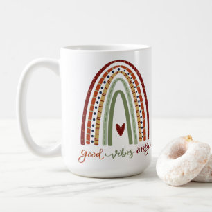 Modern Rainbow Good Vibes Endast inspiritivitet Kaffemugg
