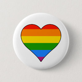 Modern Rainbow Heart HGBTQ-Pridets Anpassningsbar  Knapp