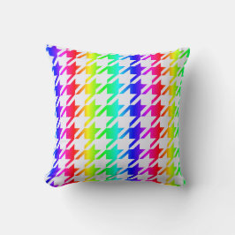 Modern Rainbow Houndstooth Mönster Kudde