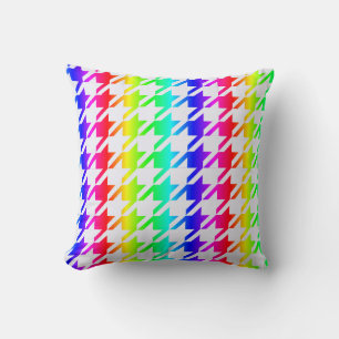 Modern Rainbow Houndstooth Mönster Kudde