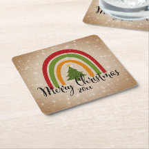 Modern Rainbow Julgran 20xx Add Year