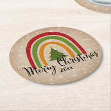 Modern Rainbow Julgran 20xx Add Year