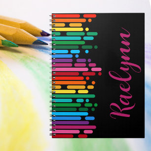 Modern Rainbow Ljus & Färgglad Kul Barn Anteckningsbok
