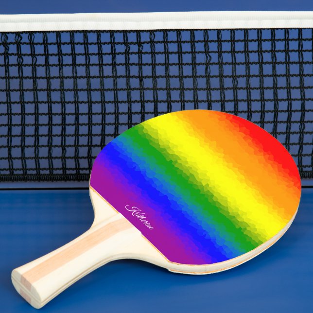 Modern Rainbow Mosaic Script Name Pingisracket (Insitu)