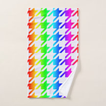 Modern Rainbow Ombre Houndstooth Mönster