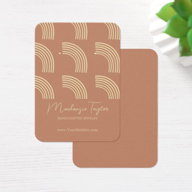 Modern Rainbow Personlig Earring Visning Card Visitkort (Skivbord)