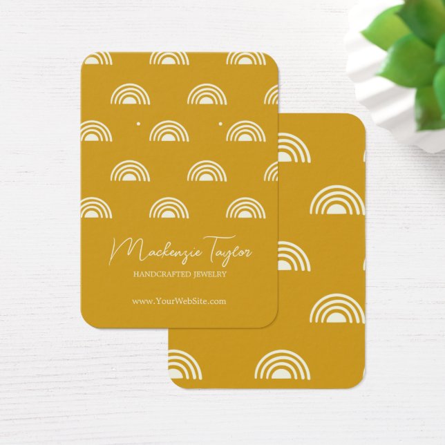 Modern Rainbow Personlig Earring Visning Card Visitkort (Skivbord)