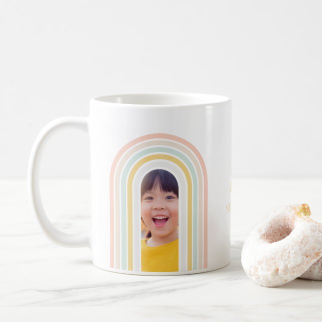 Modern Rainbow Photo Kaffemugg (Med munk)
