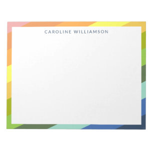 Modern Rainbow Rand Geometric Personlig Anteckningsblock