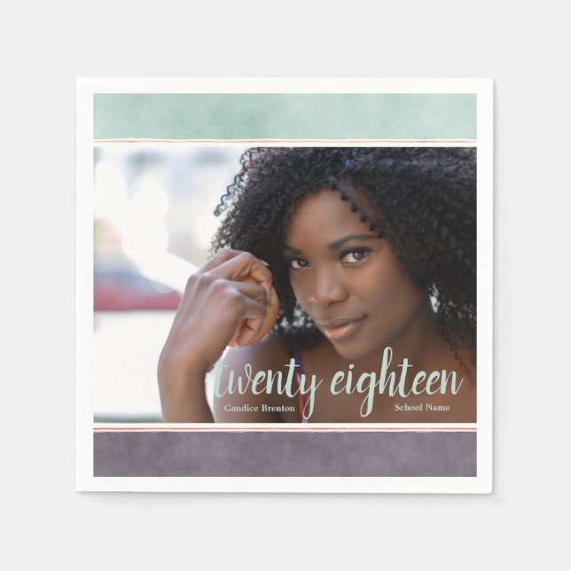 Modern Rainbow Rand Student Pappra Napkins Pappersservett (Framsidan)