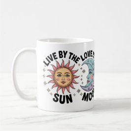 Modern Rainbow Sol och Måne Kaffemugg