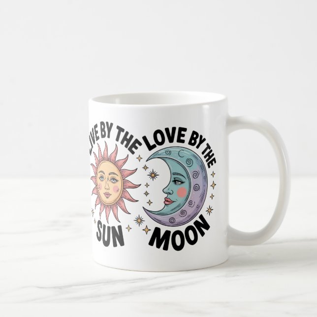 Modern Rainbow Sol och Måne Kaffemugg (Höger)