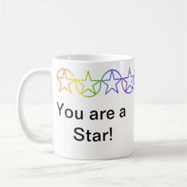 Modern Rainbow Star Personlig mugg